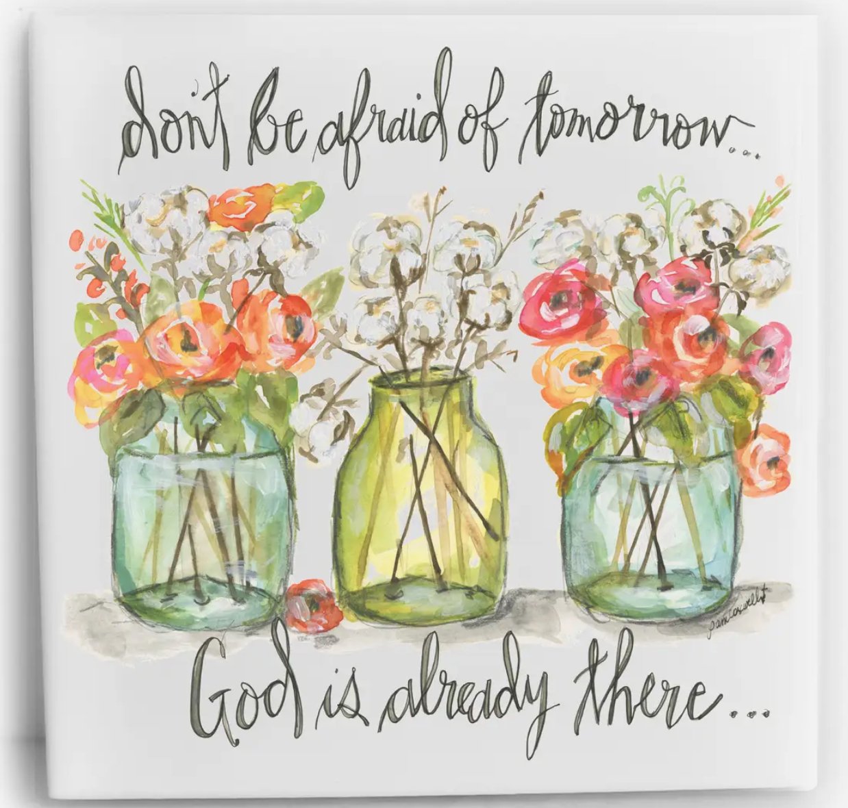 Don't Be Afraid Ceramic Tile - Blissful Boutique