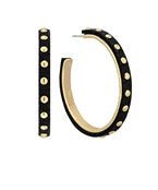 Dot Station Leather Hoops - Blissful Boutique