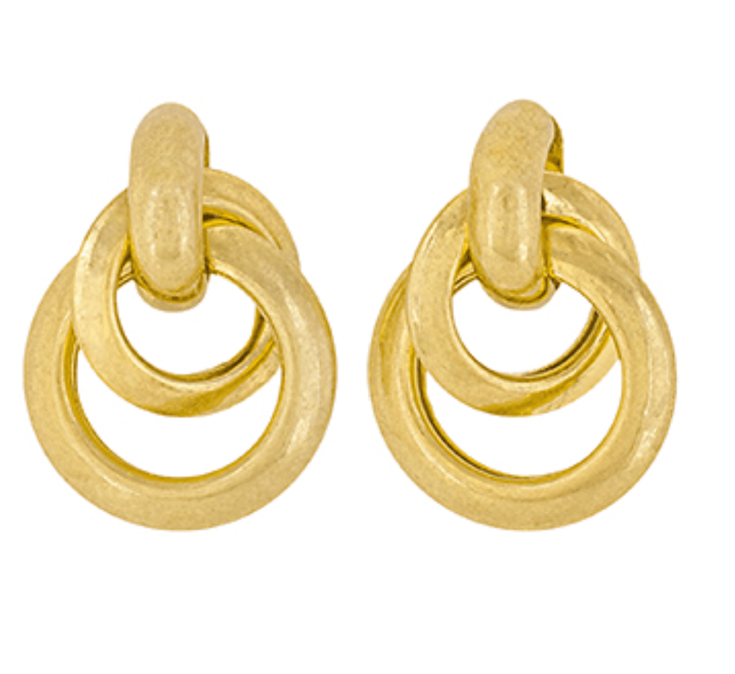 Double Circle Door Knocker Earrings - Blissful Boutique