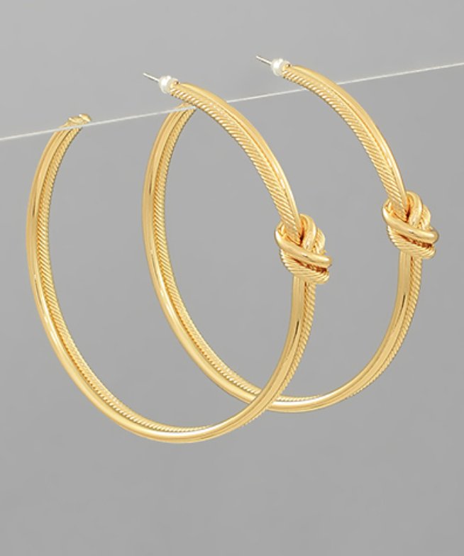 Double Layer Knot Hoops - Blissful Boutique