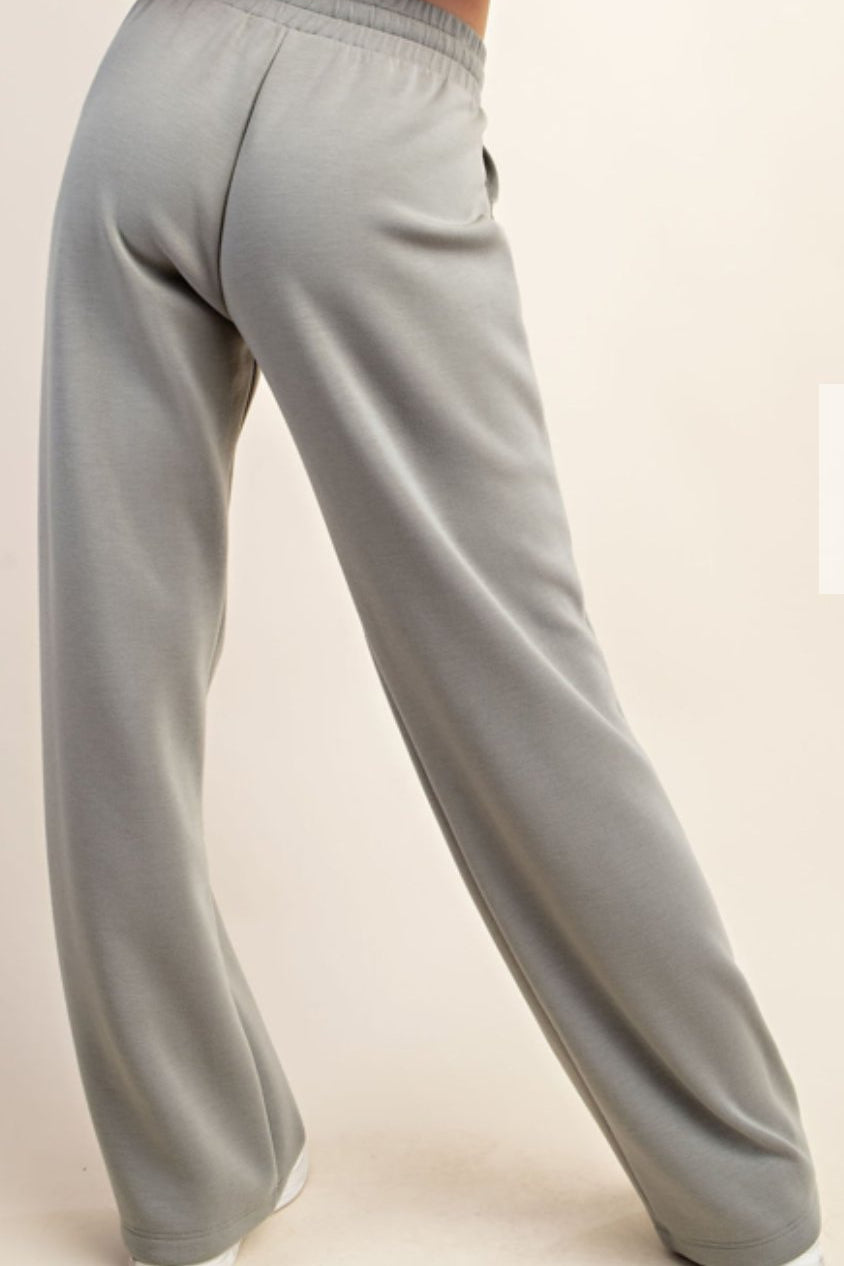 dusty sage straight lounge pants - Blissful Boutique