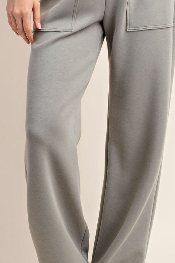 dusty sage straight lounge pants - Blissful Boutique