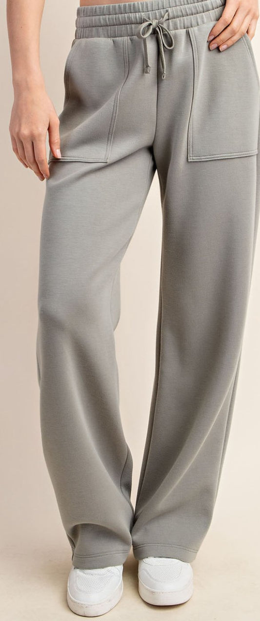 dusty sage straight lounge pants - Blissful Boutique