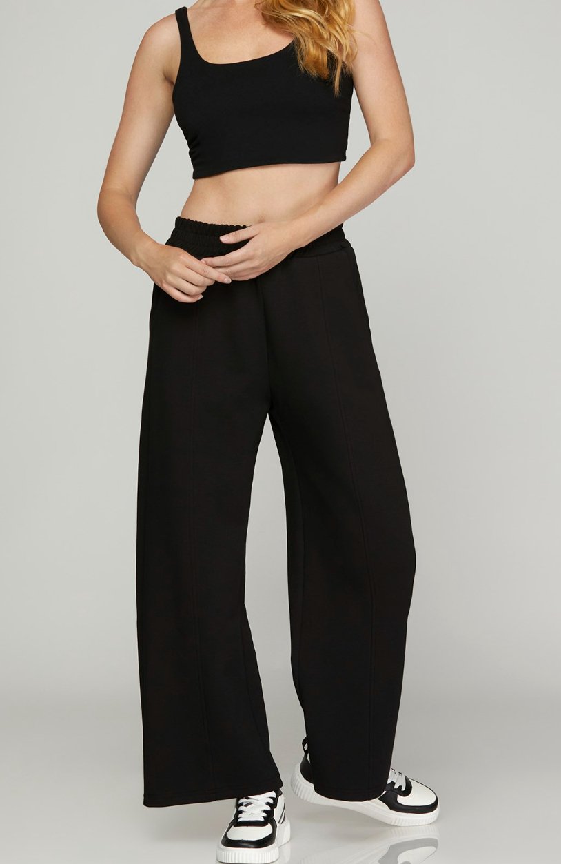 ELASTIC SCUBA KNIT LONG PANTS - Blissful Boutique