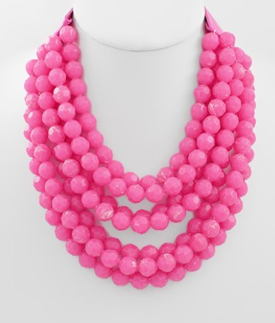 Faceted Marble Bead Necklace - Blissful Boutique