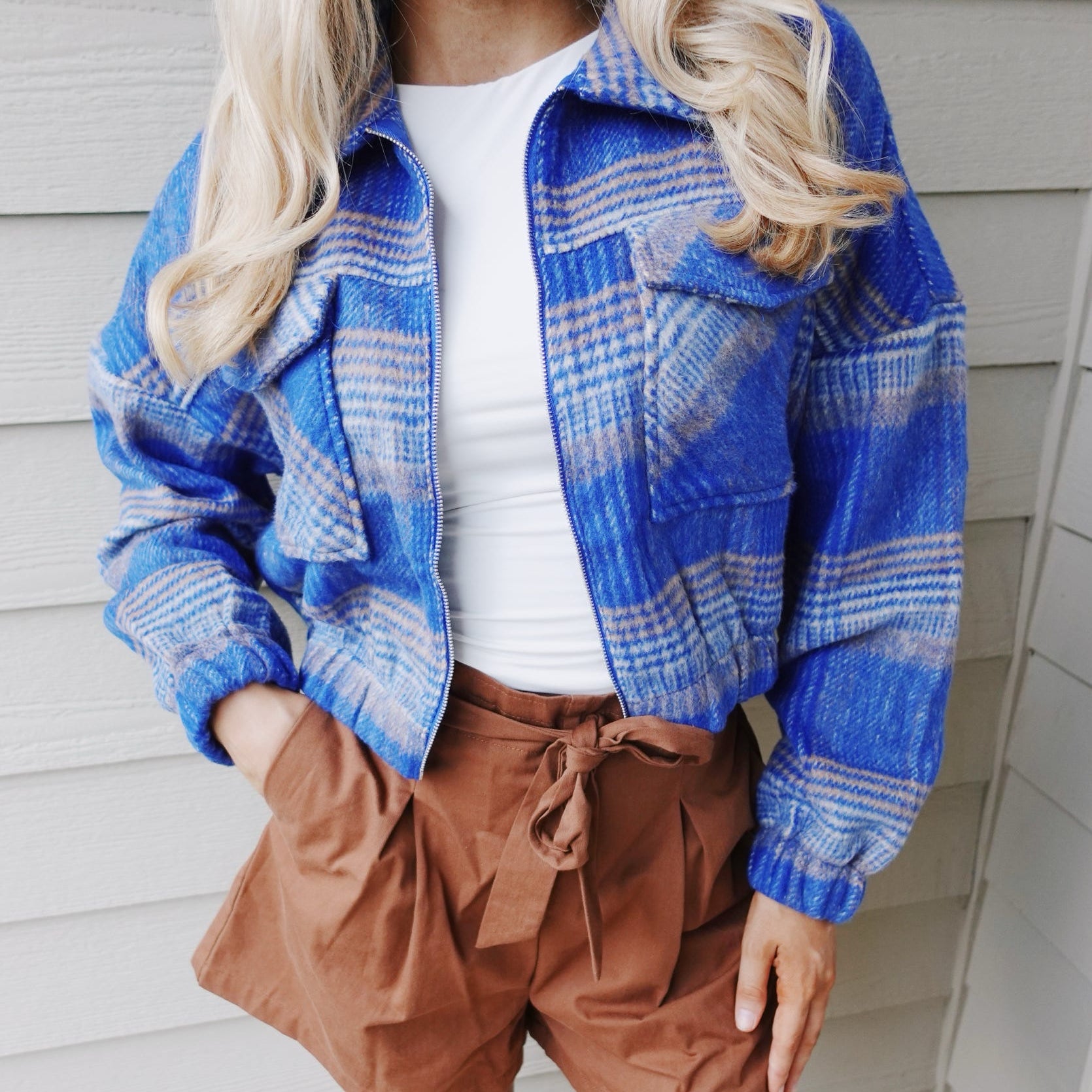 Finley Plaid Jacket - Blissful Boutique