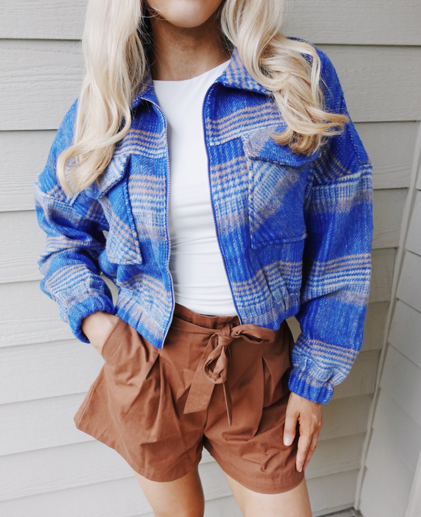 Finley Plaid Jacket - Blissful Boutique