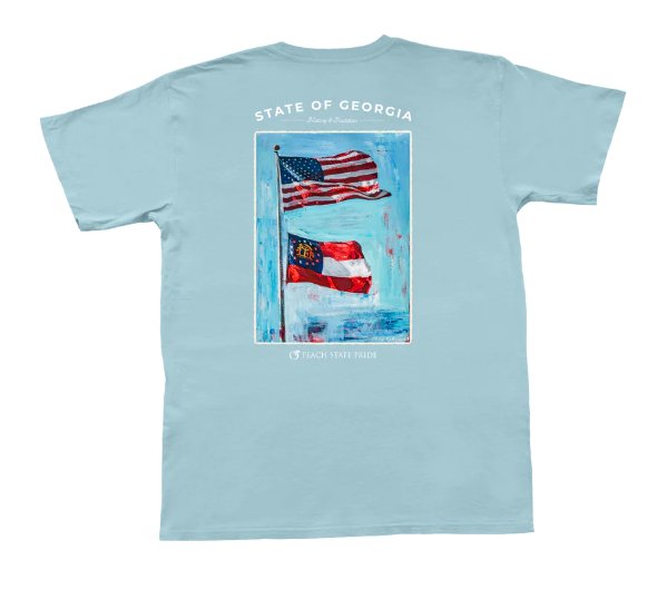 Flags Over Georgia Short Sleeve Pocket Tee - Blissful Boutique