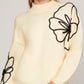 Flower Embellished Sweater - Blissful Boutique