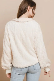 Fuzzy Drawstring Top - Blissful Boutique