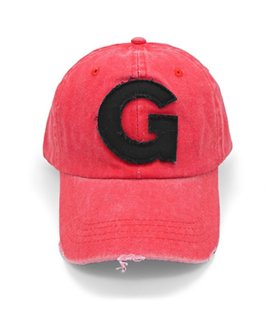 "G" Embroidered Vintage Cap - Blissful Boutique