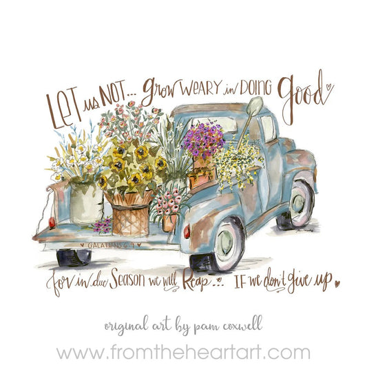 Galatians 6:9 Truck - Notecards - Blissful Boutique