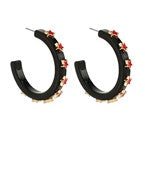 Game - day Trimmed Star Acetate Hoops - Blissful Boutique