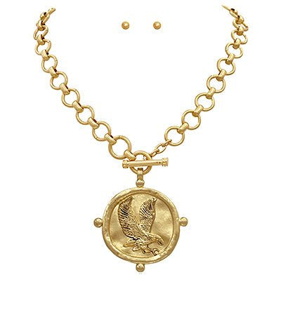 Gameday: Eagle Pendant Necklace Set - Blissful Boutique