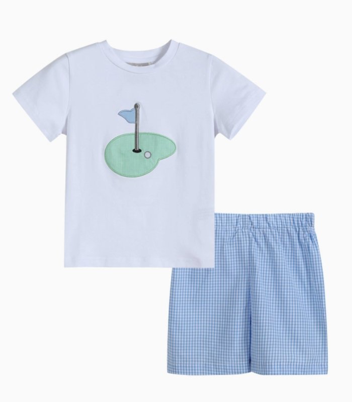 Gingham Golf Shirt and Shorts - Blissful Boutique