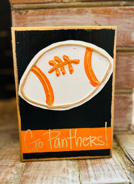 'Go Panthers' Football Wood Panel - Blissful Boutique