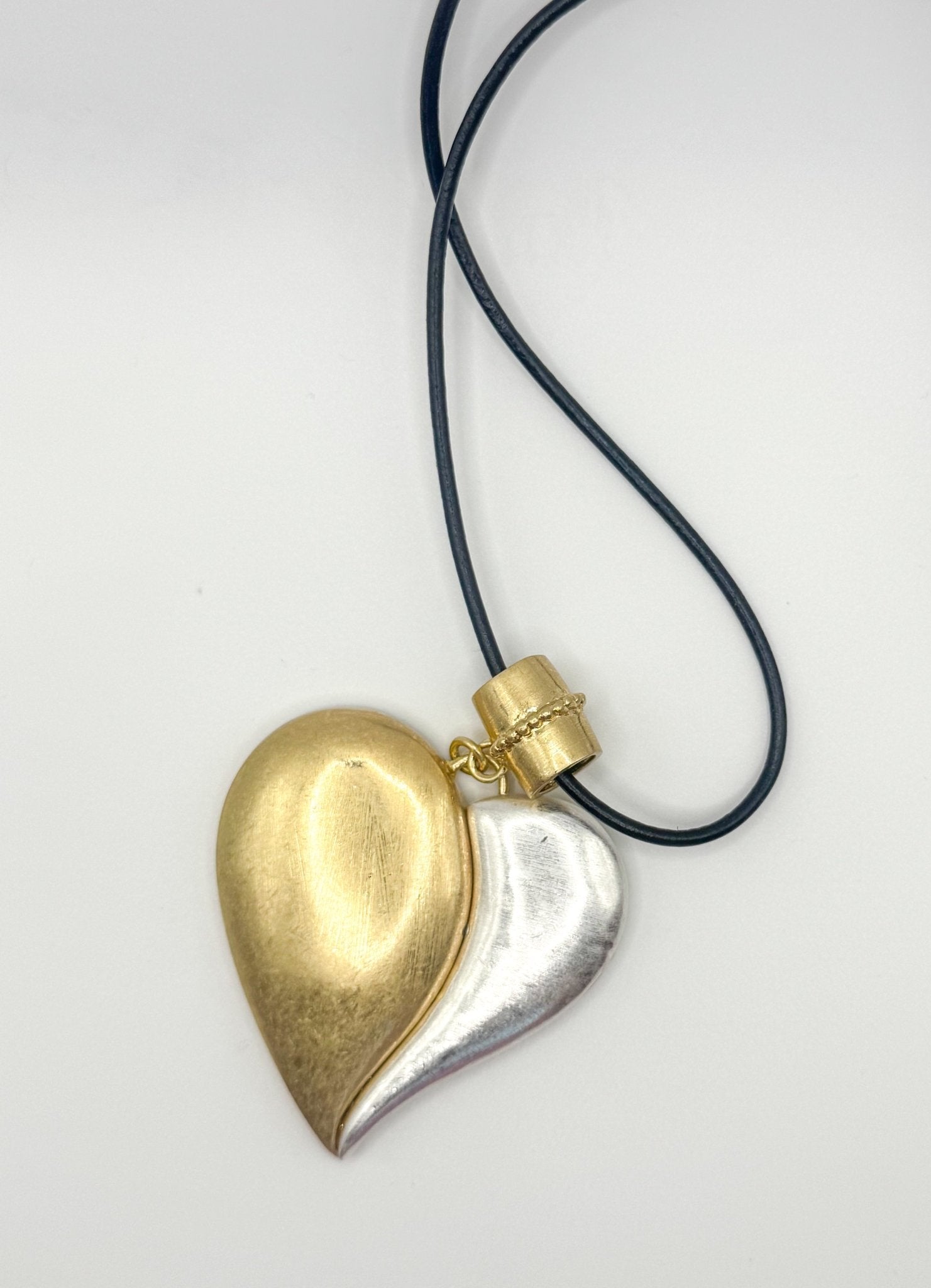 Gold and Silver Heart Necklace - Blissful Boutique