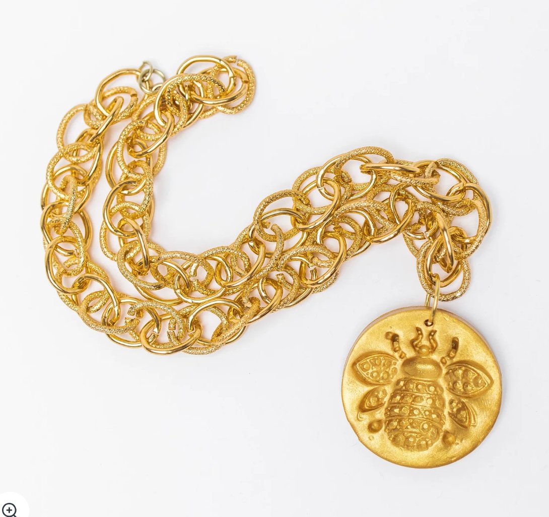 Gold Chain with Bee Medallion - Blissful Boutique