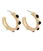 Gold Pearl Station Hoops - Blissful Boutique