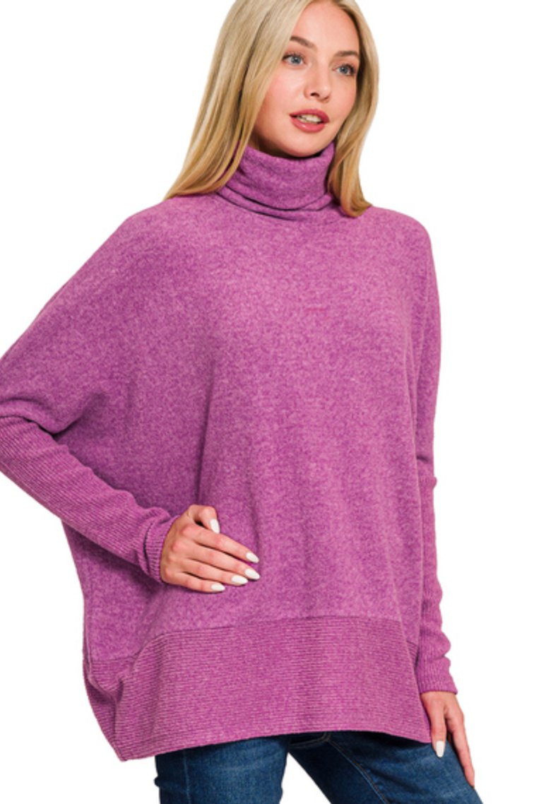 Hacci Turtleneck Sweater - Blissful Boutique