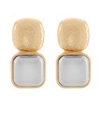 Hammered and Dome Square Earrings - Blissful Boutique