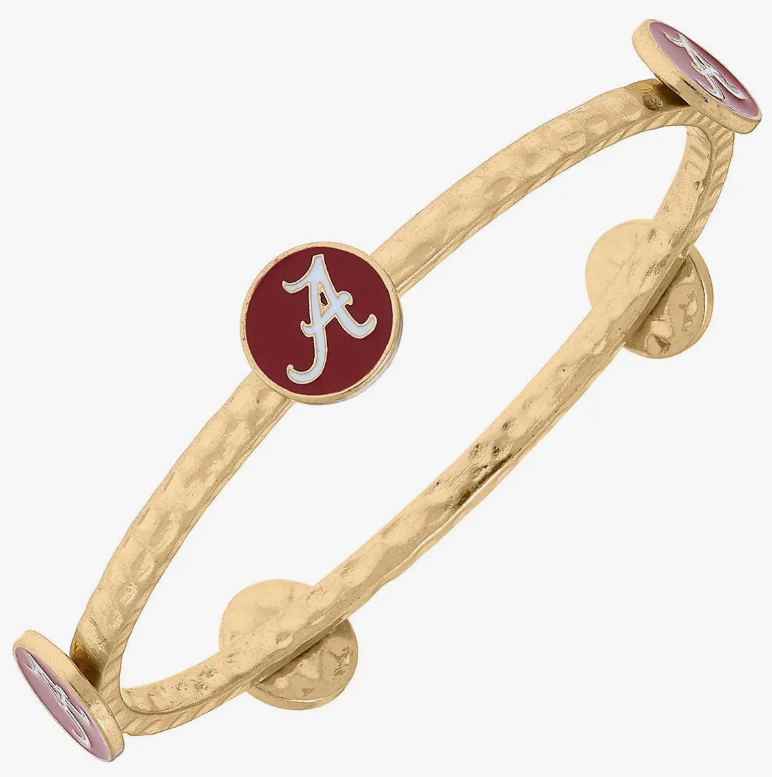 Hammered Gold Bangles with College Enamel Emblem - Blissful Boutique