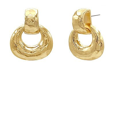 Hammered Gradual Door Knocker Earrings - Blissful Boutique