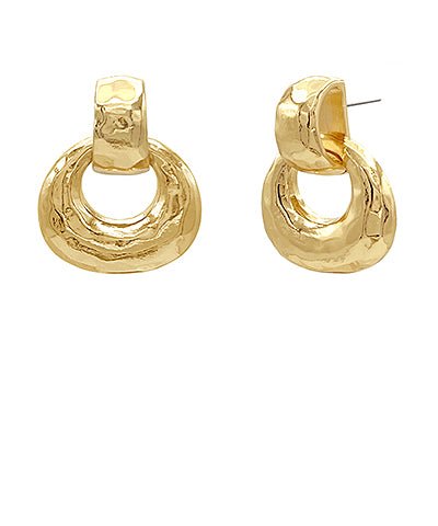 Hammered Gradual Door Knocker Earrings - Blissful Boutique