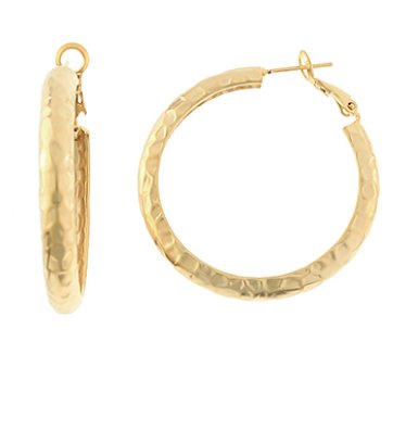 Hammered Textured Metal Hoops - Blissful Boutique