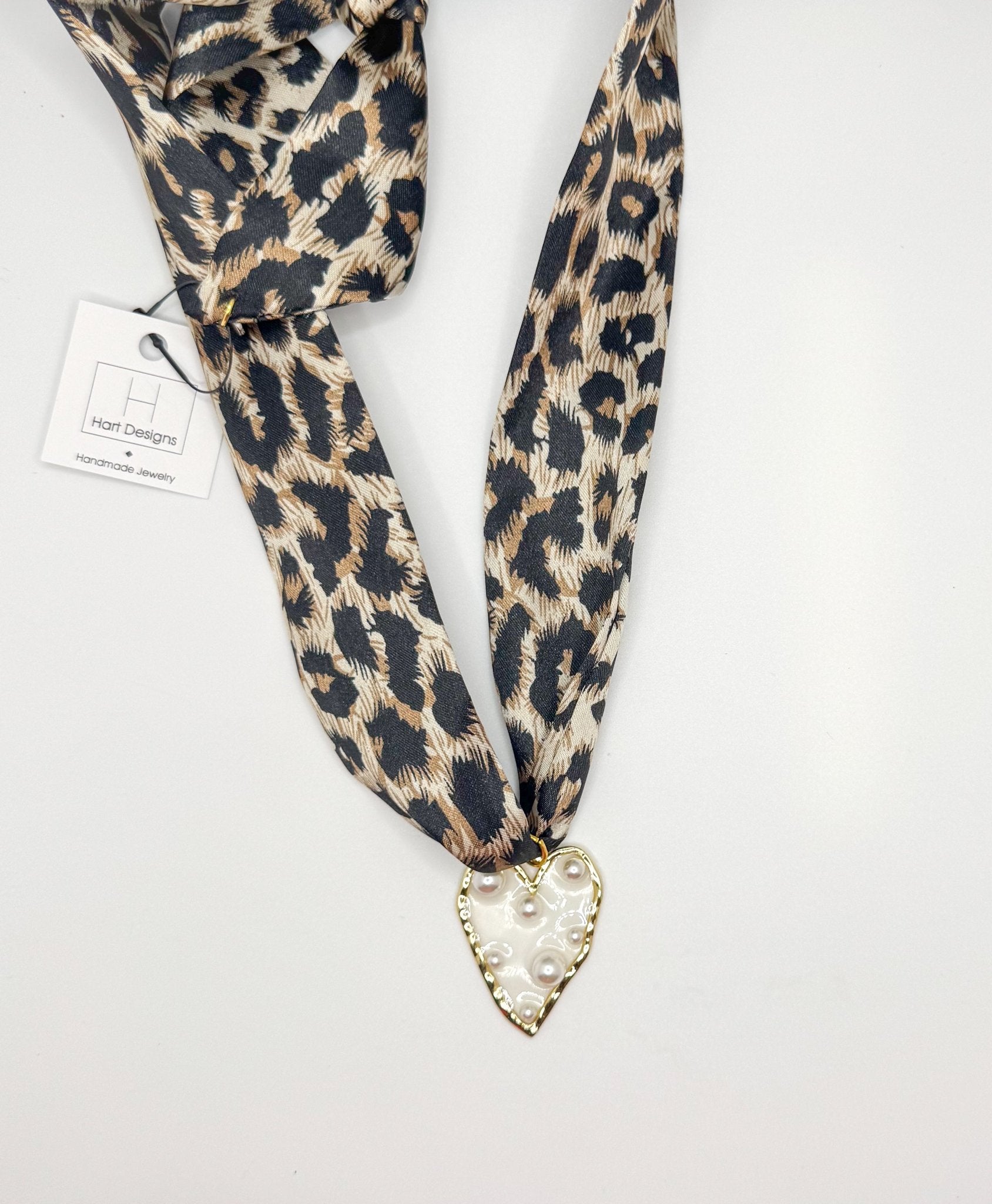 Hart Designs Scarf Necklaces - Blissful Boutique animal print heart