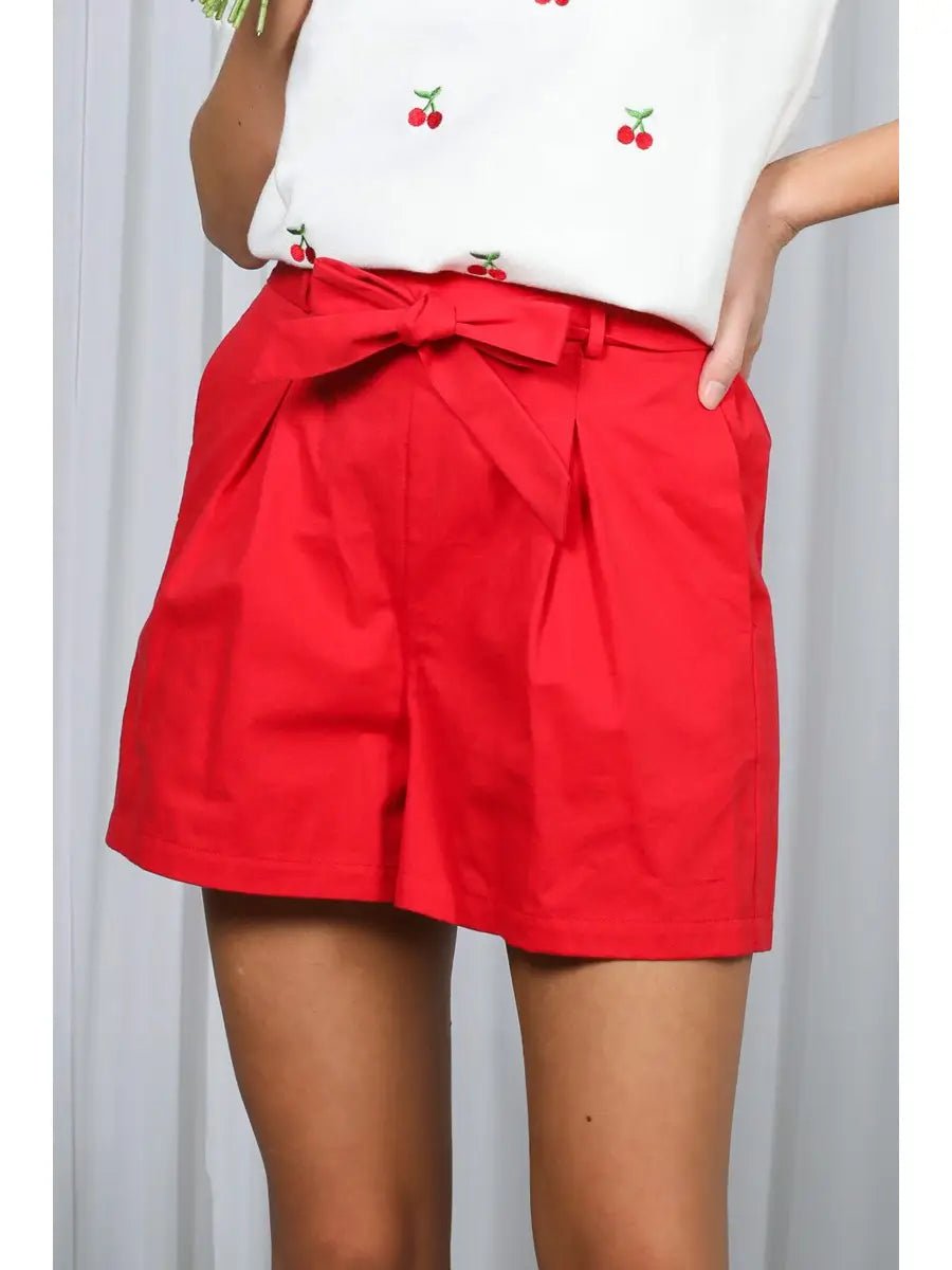 High - Rise Waist Tie Shots - Blissful Boutique