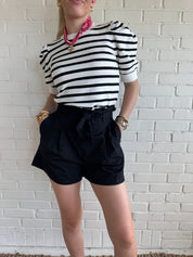 High - Rise Waist Tie Shots - Blissful Boutique