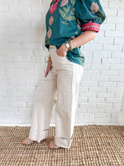 High Rise Wide Leg Denim Pants - Blissful Boutique