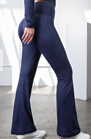 high waisted flared yoga pants - Blissful Boutique