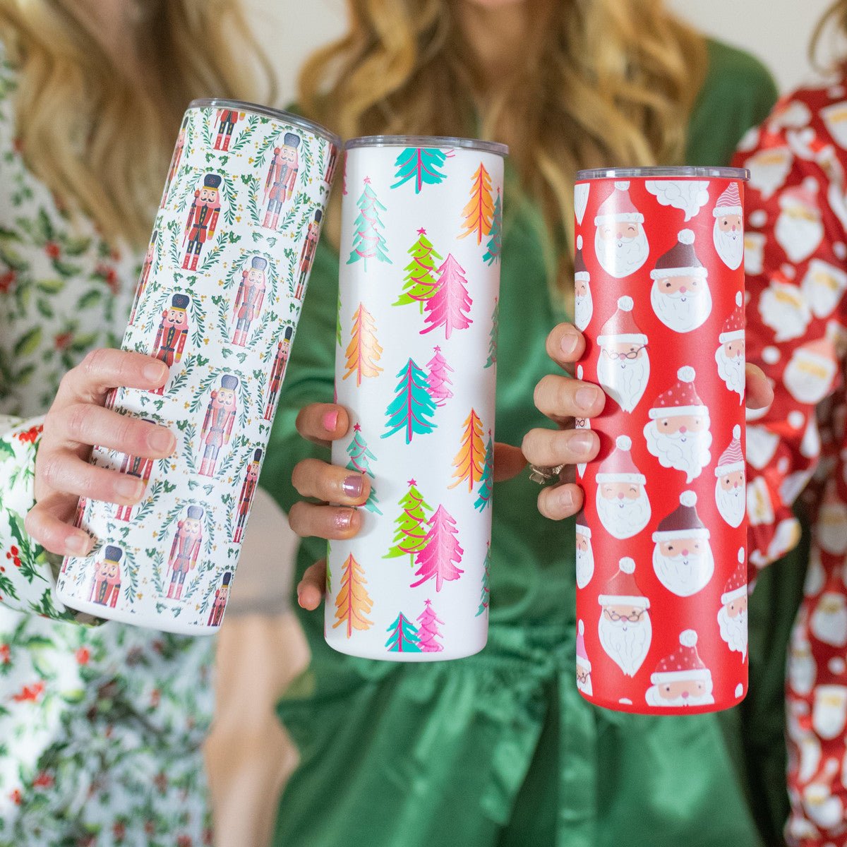 Holly Jolly Santa Skinny Tumbler - Blissful Boutique