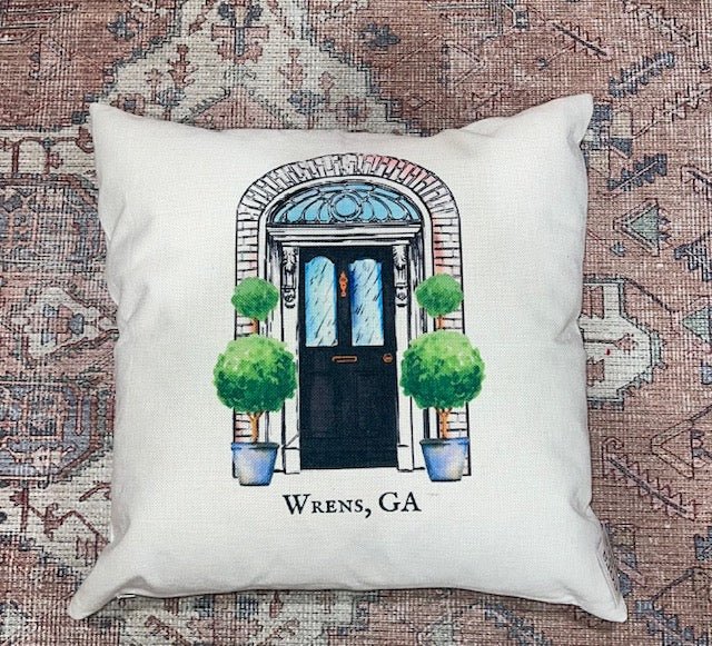 Hometown Front Door - Wrens Pillow - Blissful Boutique