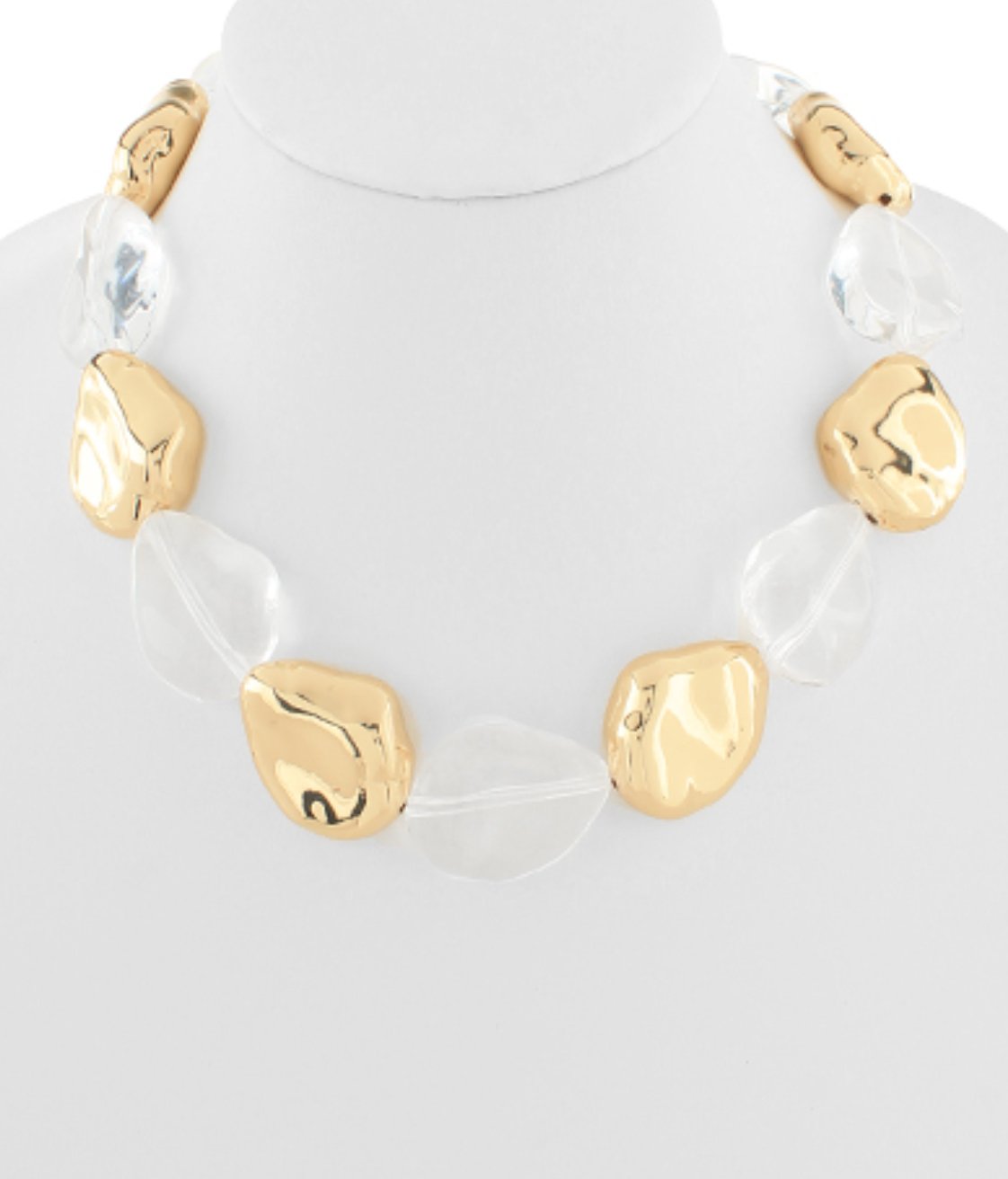 Ice and Geometric Metal Multi Necklace - Blissful Boutique