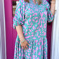 Jade and Pink Ikat Dress - Blissful Boutique