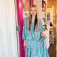 Jade and Pink Ikat Dress - Blissful Boutique