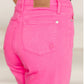 Judy Blue Garment Dyed 90's Straight Jeans/Hot Pink - Blissful Boutique