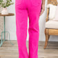 Judy Blue Garment Dyed 90's Straight Jeans/Hot Pink - Blissful Boutique