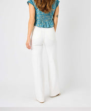 Judy Blue High Waist Wide Leg Jeans White - Blissful Boutique