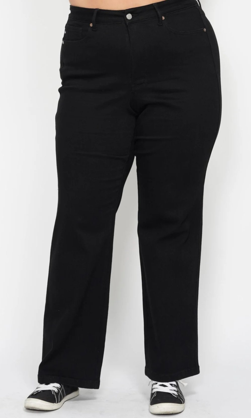 Judy Blue High Waisted Tummy Control Classic Straight Leg - Black - Blissful Boutique