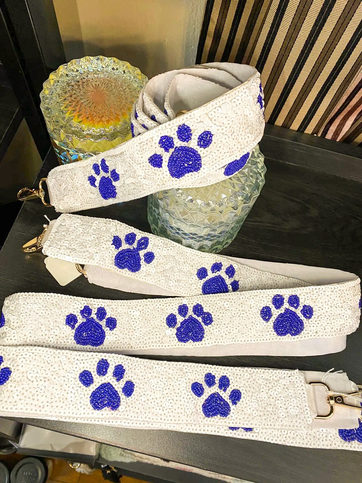 Kickoff Paw Print Sequin Crossbody Strap - Blissful Boutique