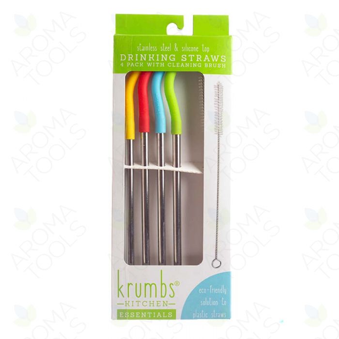 Krumbs Kitchen Reusable Drinking Straws 4 Pack - Blissful Boutique