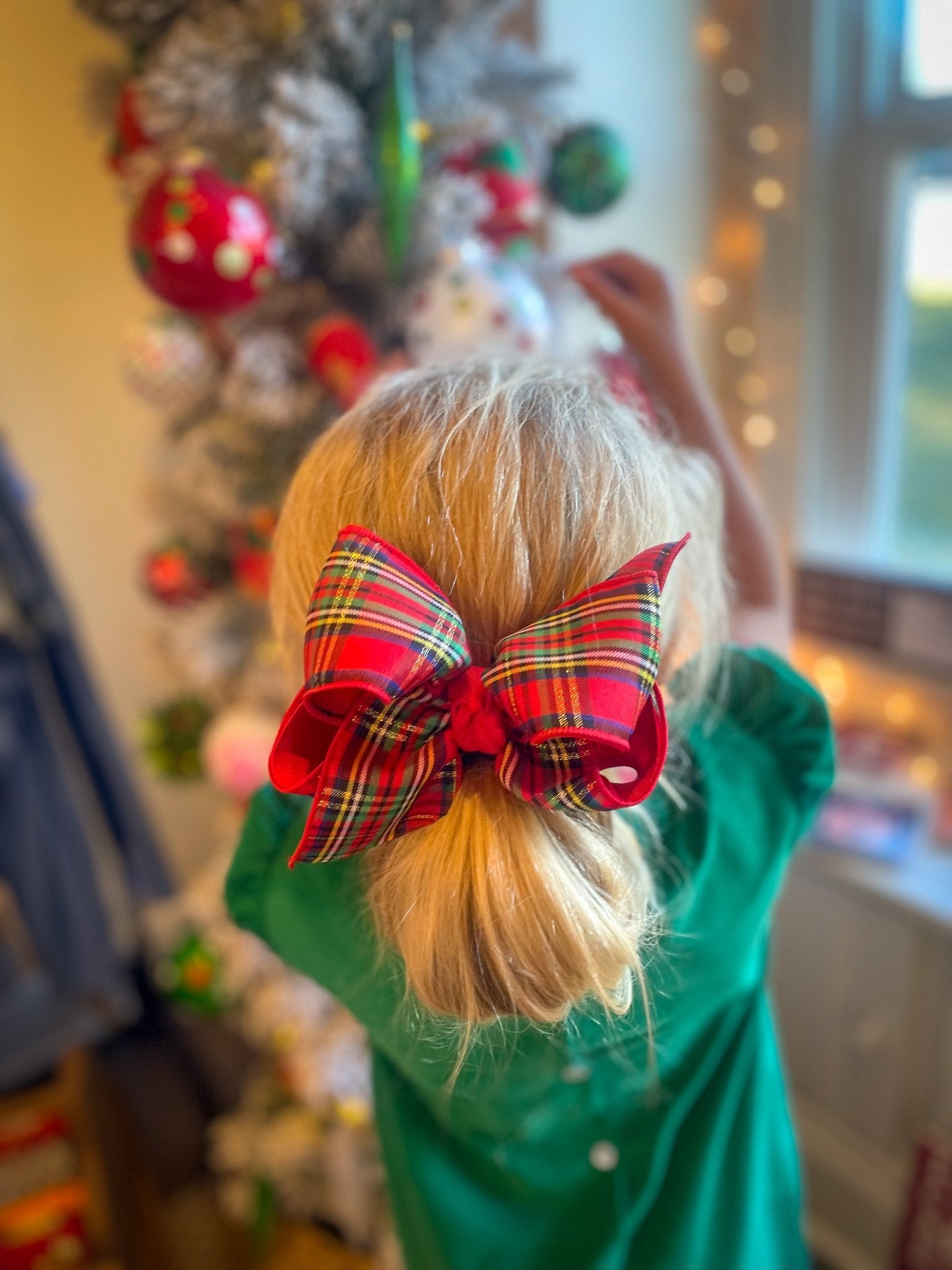 Layered Christmas Plaid Bow - Blissful Boutique