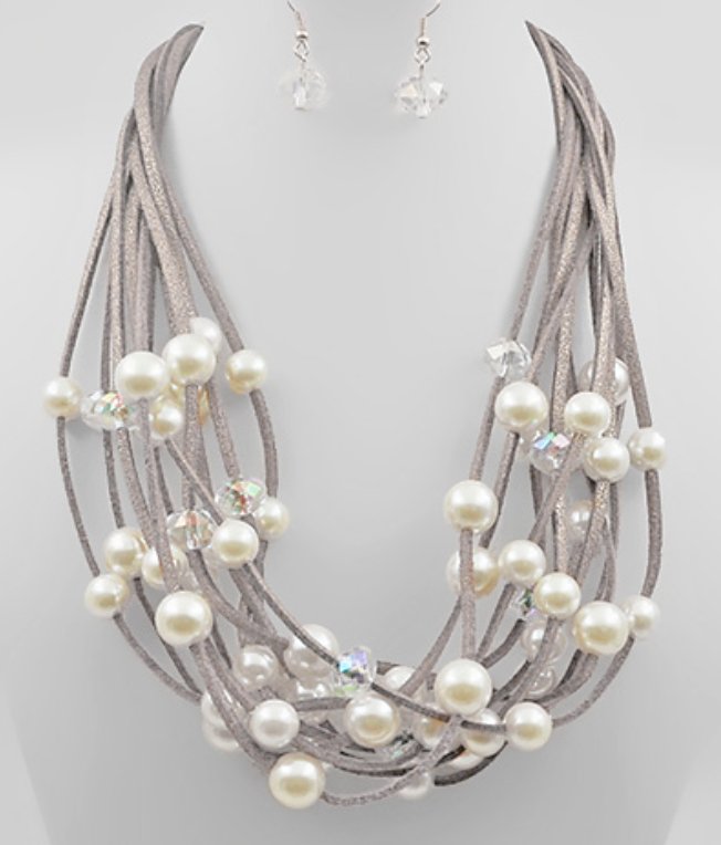 Layered Pearl and Earring Set - Blissful Boutique