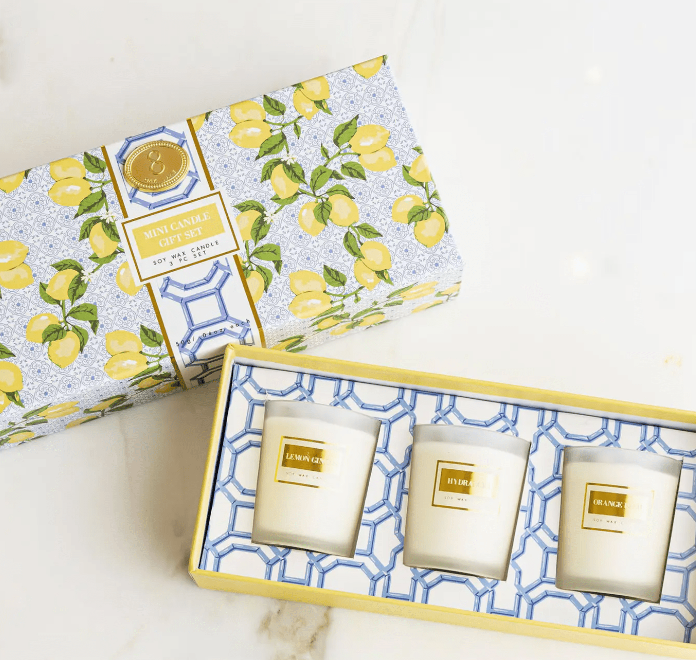 Lemon Trellis Candle Gift Set - Blissful Boutique