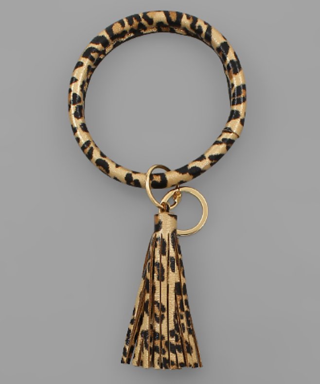 Leopard Circle Keychain - Blissful Boutique