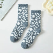 Leopard Fuzzy Socks - Blissful Boutique